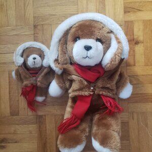Lot of 2 Vintage Avon Plush Puppies with Red Scarf